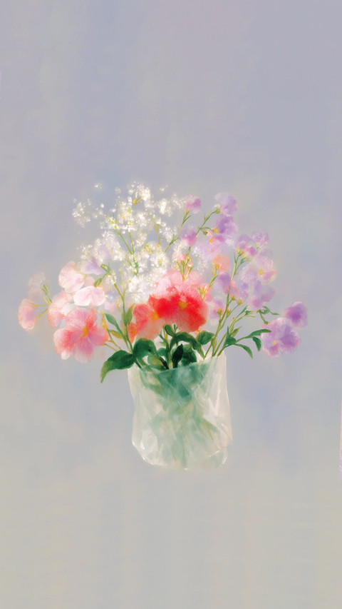 一朵花开植物插画-锐景创意 screenshot