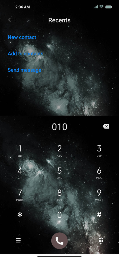Simple starry sky screenshot