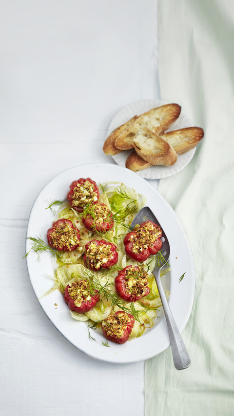 Baked tomatoes with fennel salad screenshot