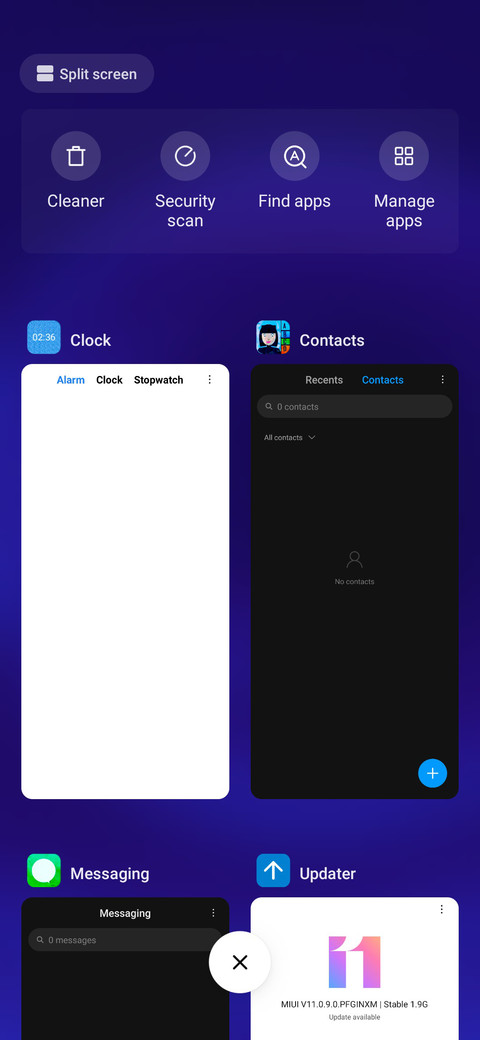 iOS Blue screenshot