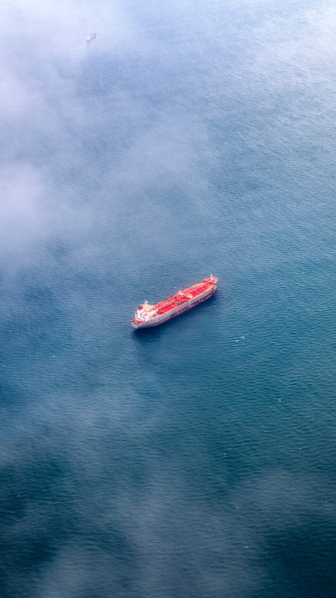 OilChemical tanker at sea - Aerial view screenshot