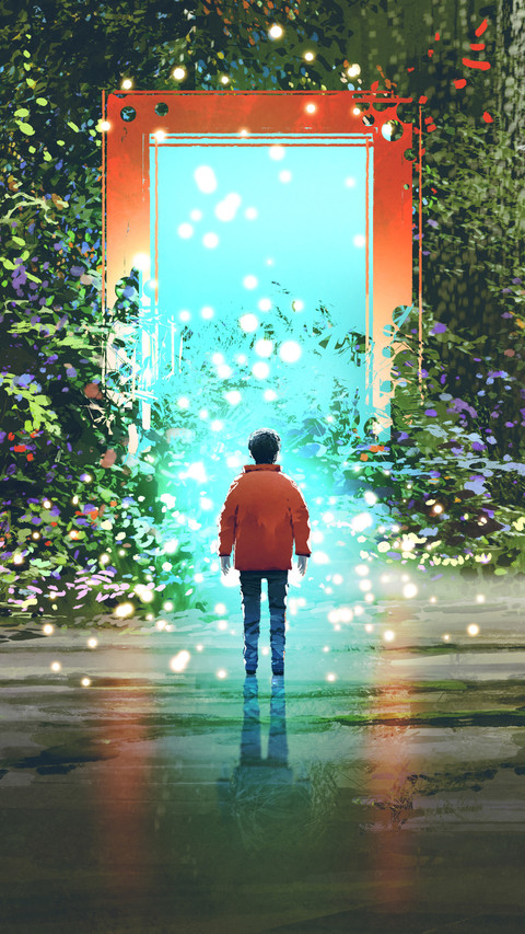 boy in front of the magic gate screenshot