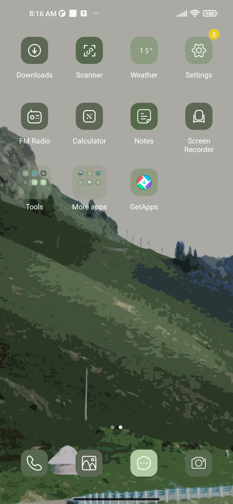 Green mountains screenshot