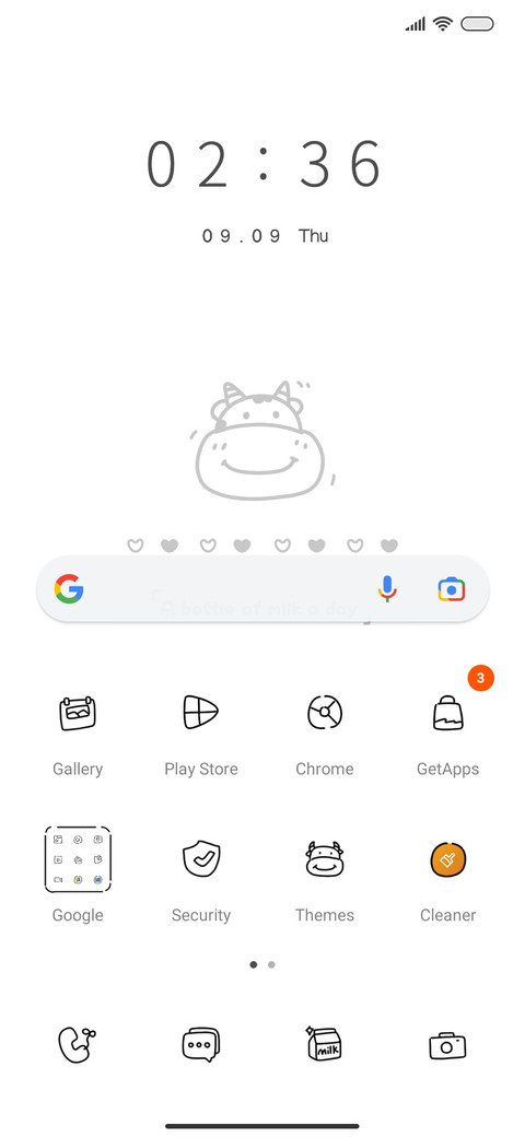 Milk calendar screenshot