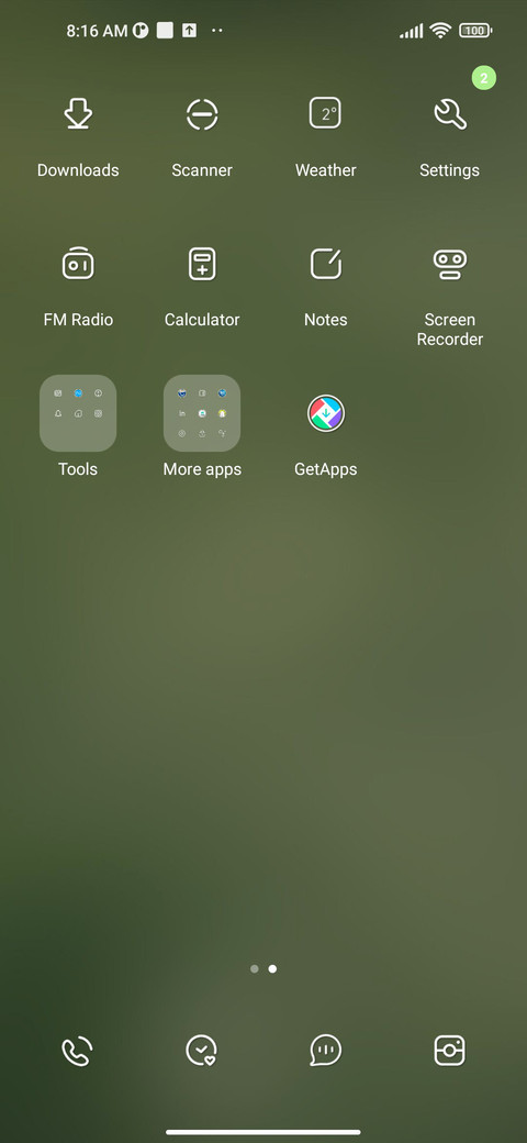 Seasonal calendar screenshot