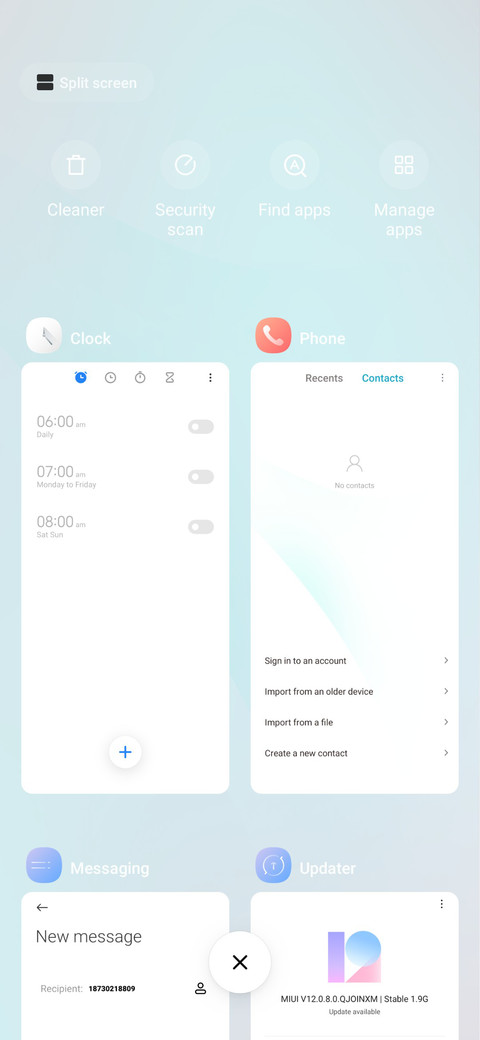 Simple cyan screenshot
