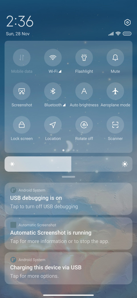 Gentle starry sky screenshot
