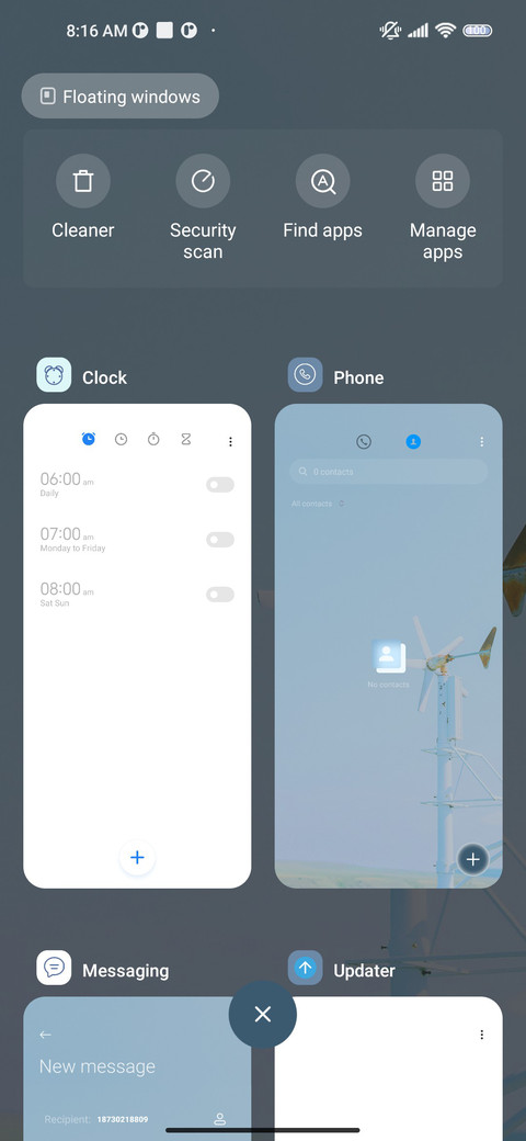Quiet time widget screenshot