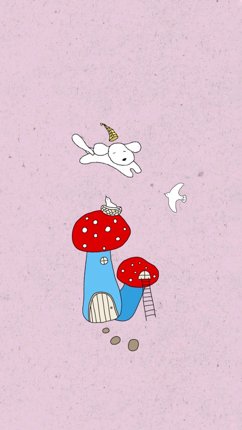 可爱动物线条壁纸-锐景创意 screenshot
