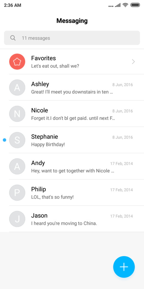 Material Design screenshot