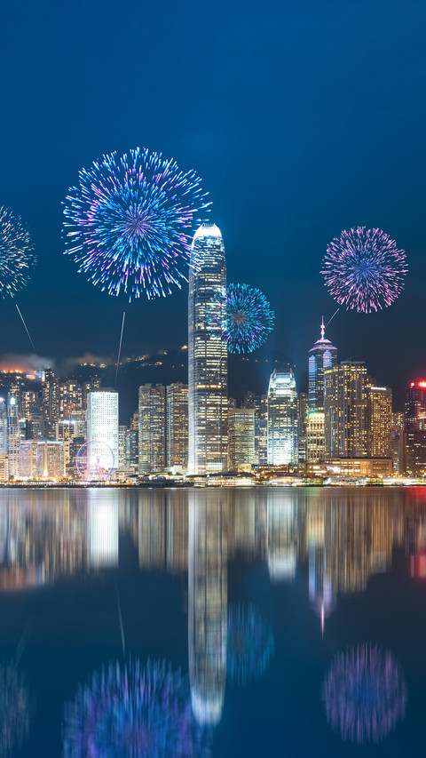 Hong kong holds national day fireworks display screenshot