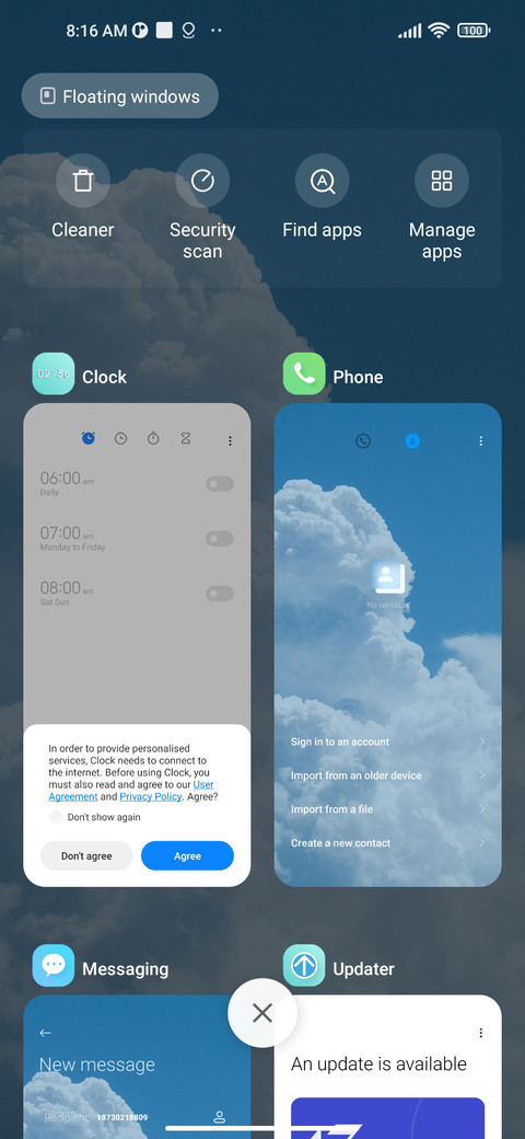 Cloud wallpaper screenshot