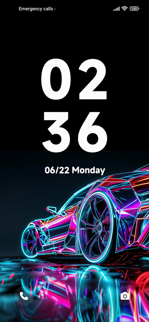 Neon sports car screenshot