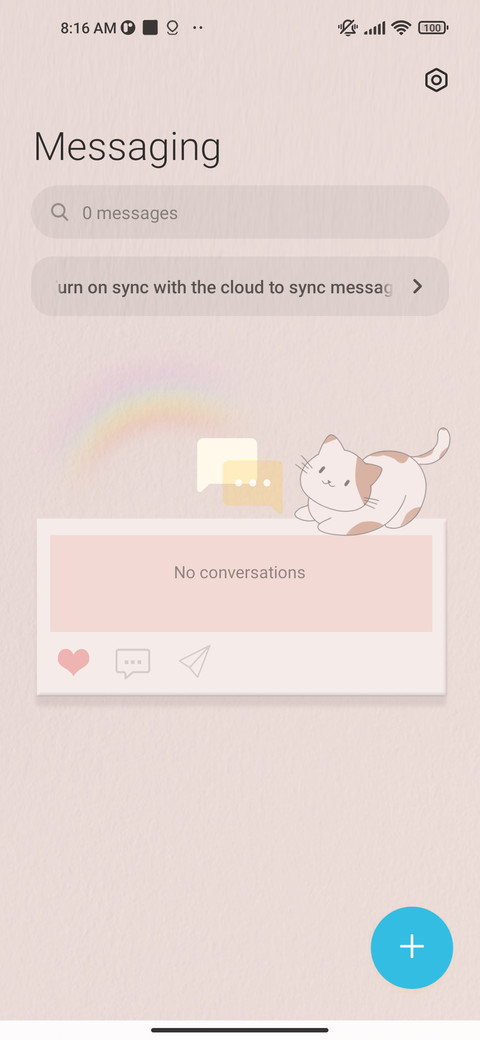 Warm message screenshot
