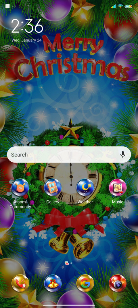 Christmas clock screenshot
