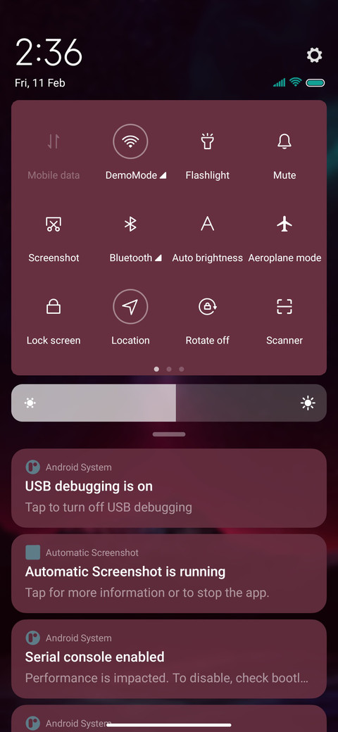 Starry sky screenshot