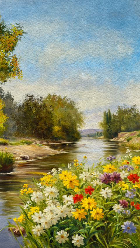 Countryside oil painting screenshot