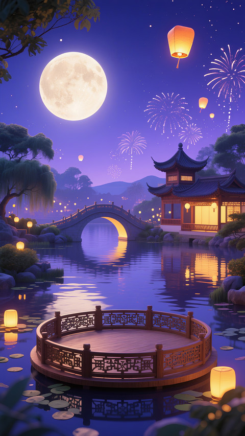中秋节-锐景创意 screenshot