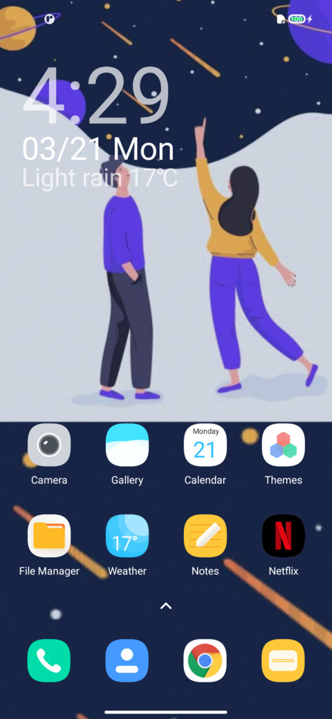One finger screenshot