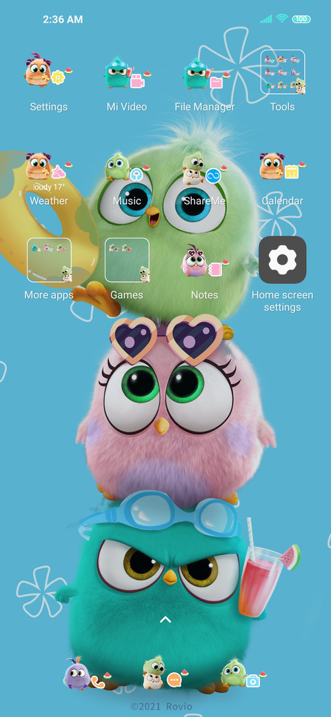 Angry birds swim screenshot