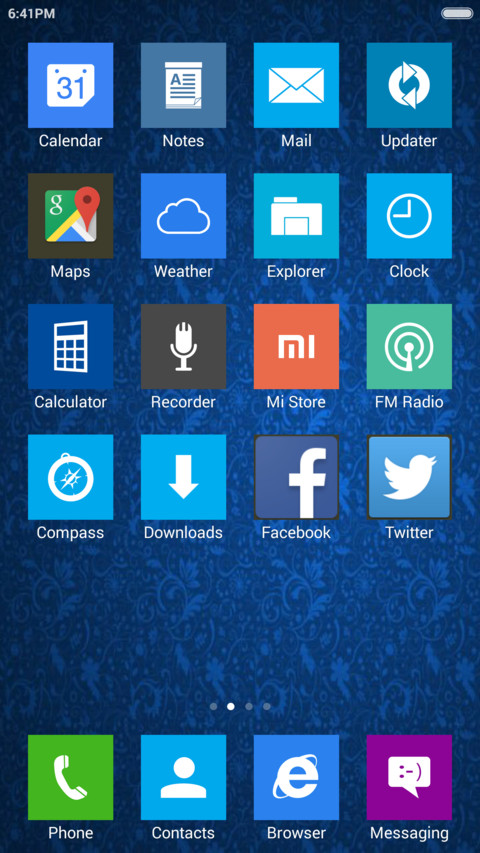 Blue Windows screenshot