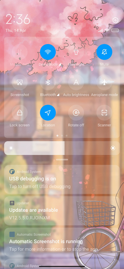 Gravity sensor screenshot