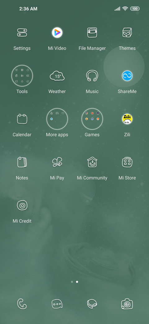 Starry sky green screenshot