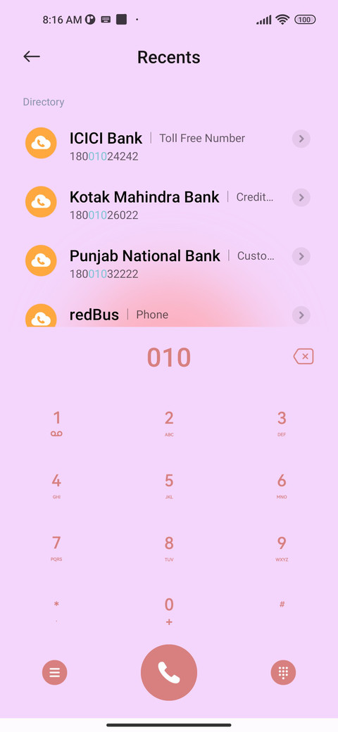Minimalist pink screenshot