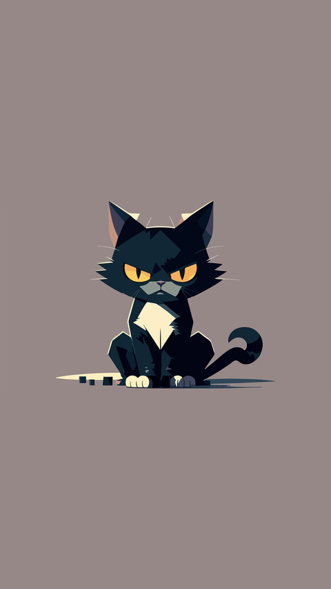 猫猫插画-拍信图库 screenshot