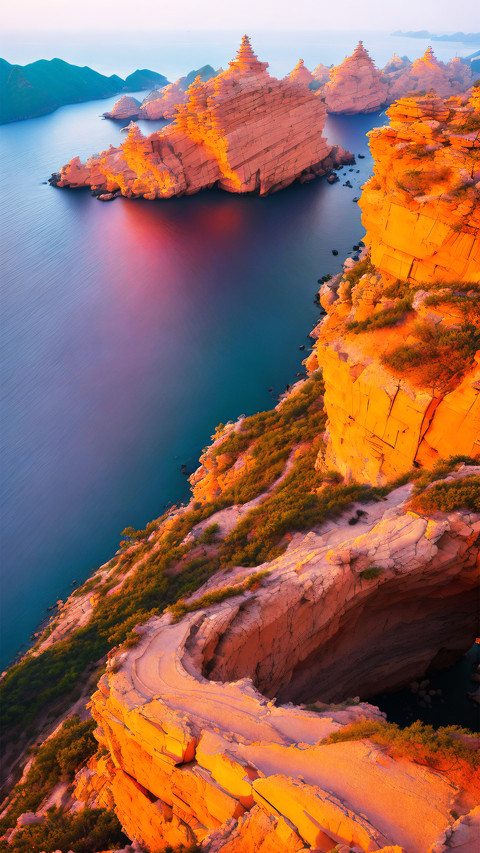 The sea view at sunset screenshot