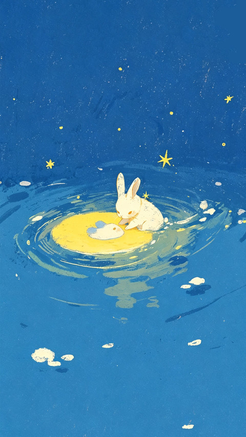 中秋至插画壁纸-锐景创意 screenshot