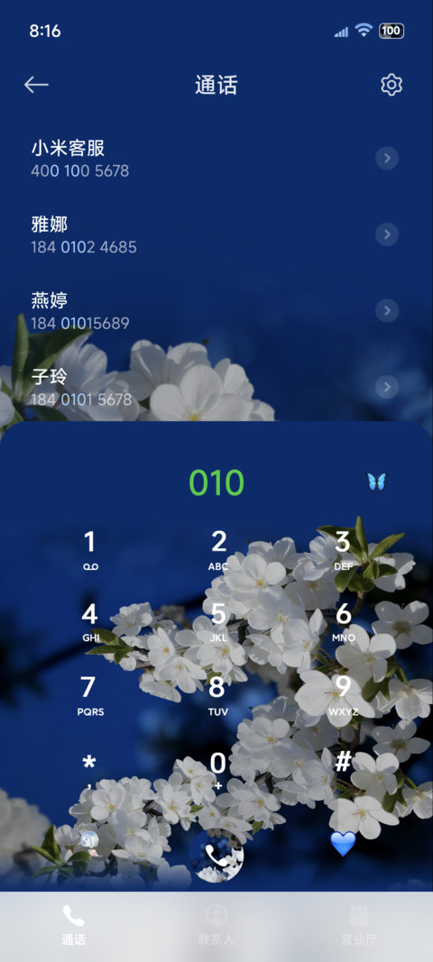 樱花夜壁纸景深时钟 screenshot