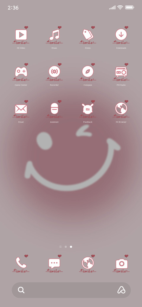 Pink smiling face screenshot