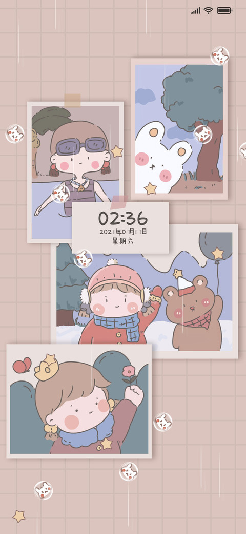 复古女孩便贴 screenshot