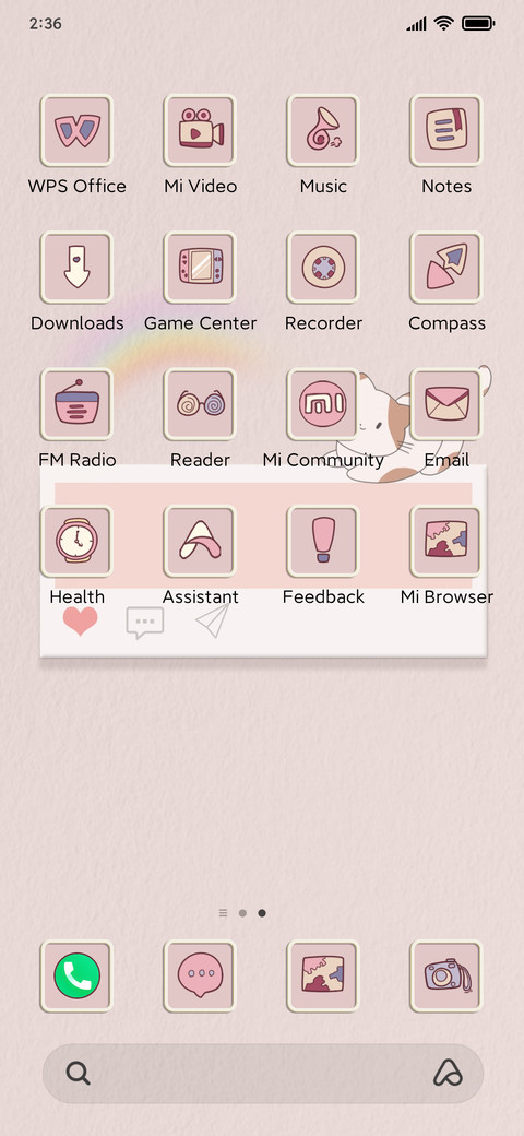 Warm message screenshot