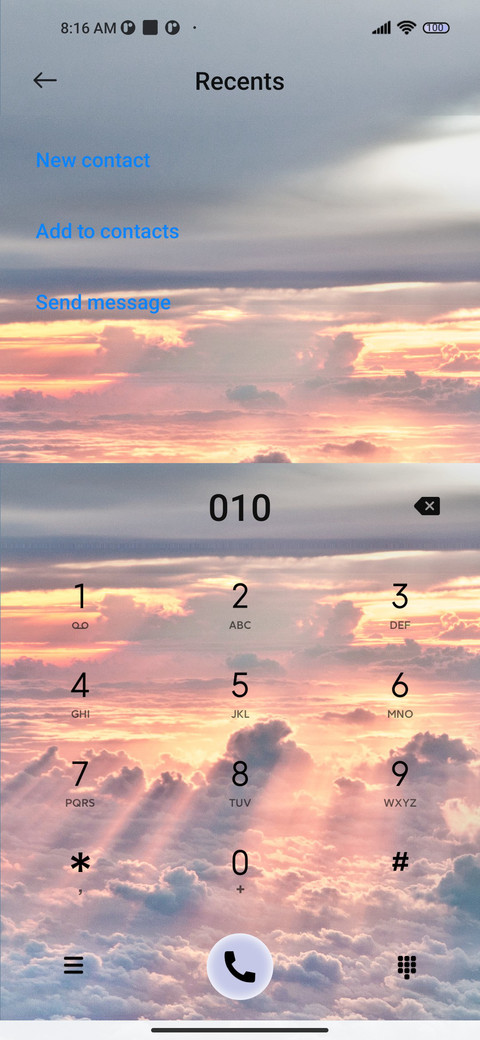 Transparent widget screenshot