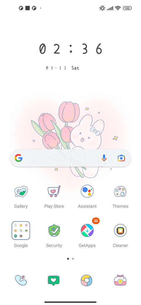 Rabbit with tulips screenshot