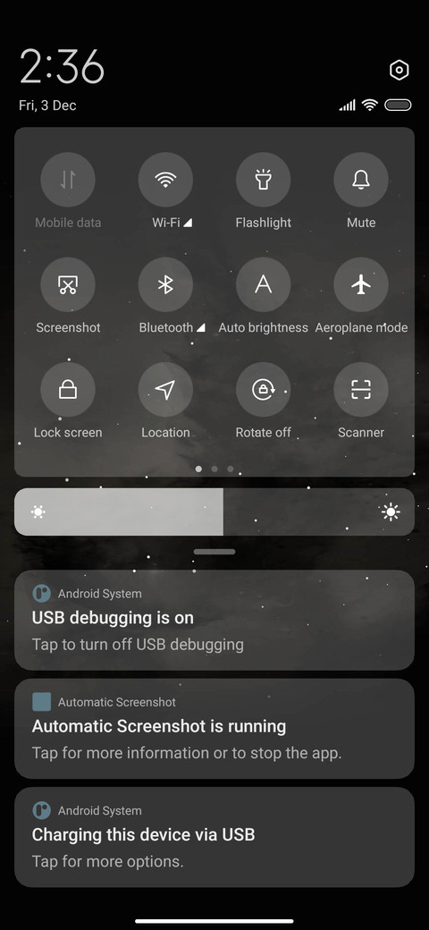 Star field screenshot