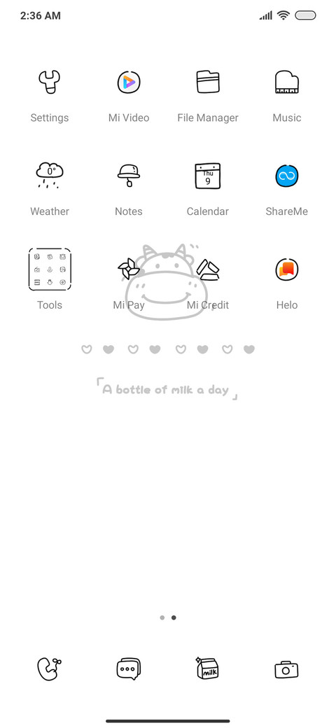 Milk calendar screenshot