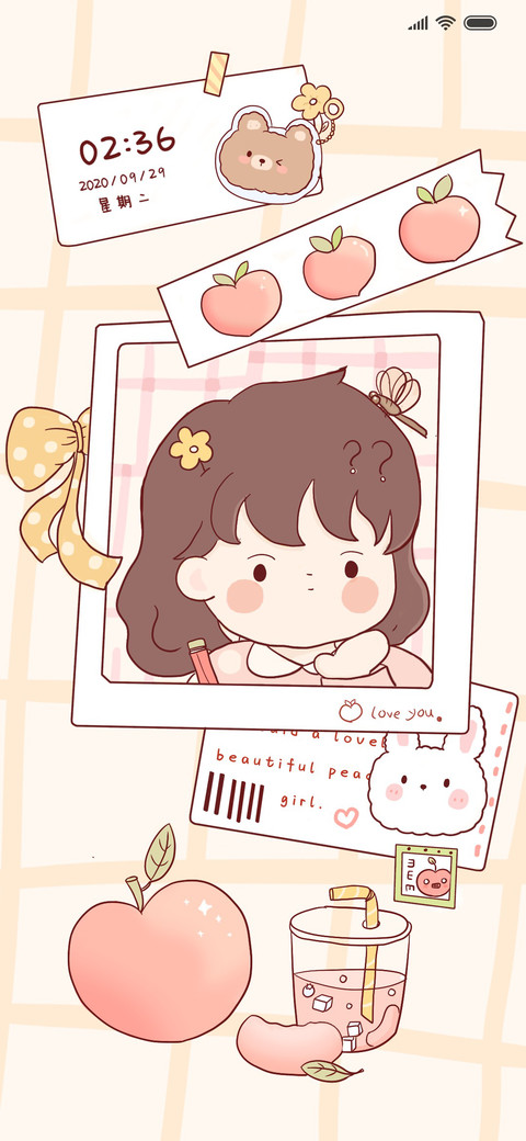 贴纸水蜜桃女孩G screenshot