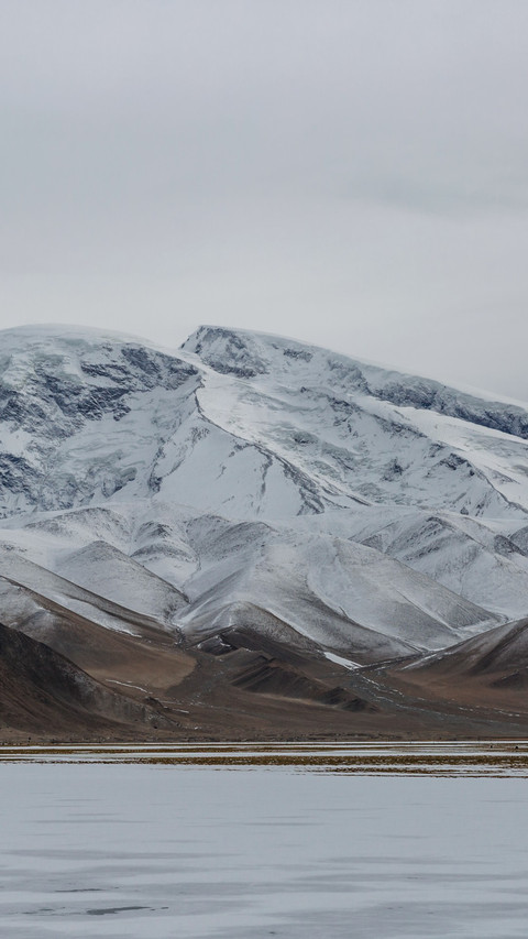 Beautiful ice lake scenery on the Pamir Plateau screenshot