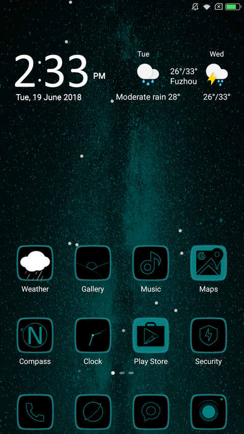 Black Teal UI screenshot