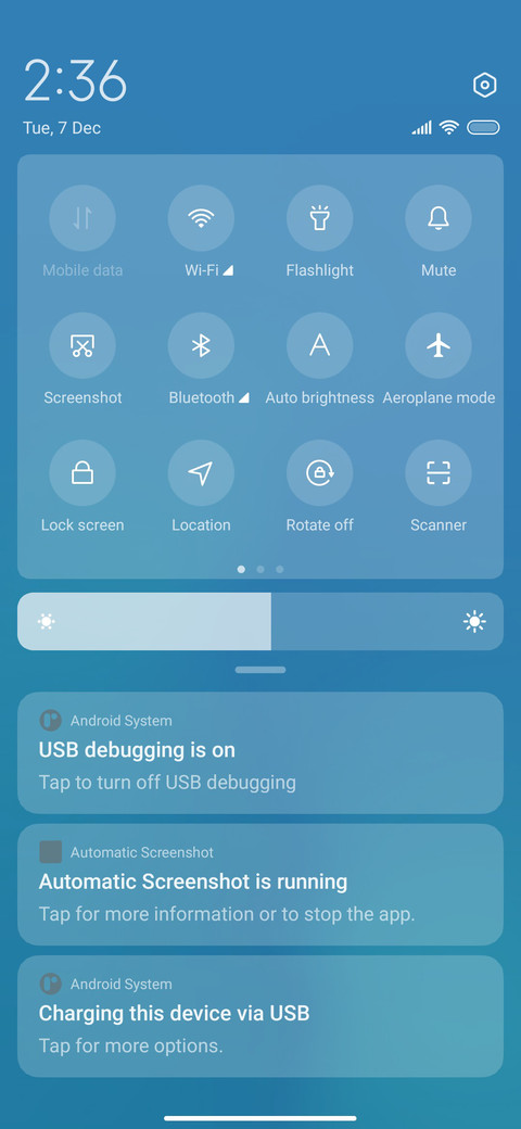 Gradient color screenshot