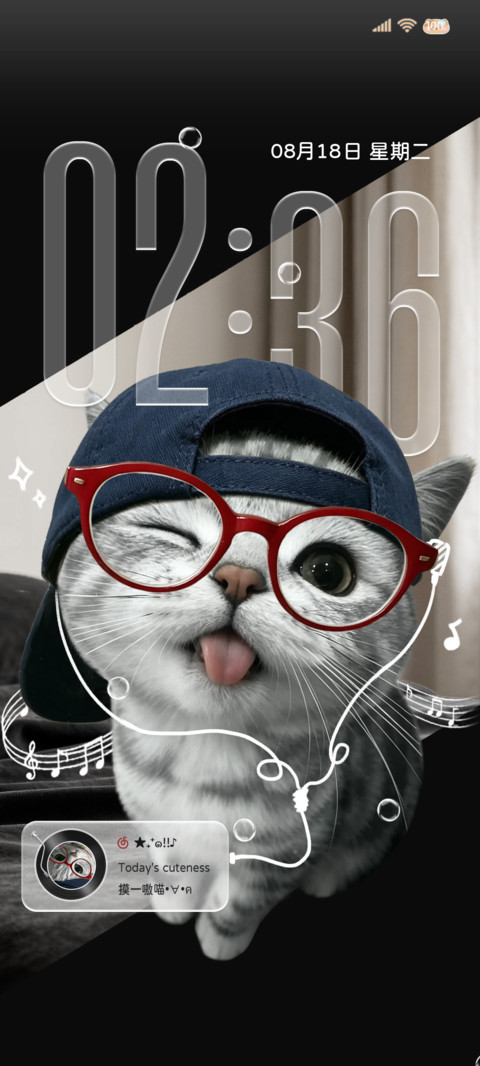 氛围涂鸦耳机小猫 screenshot