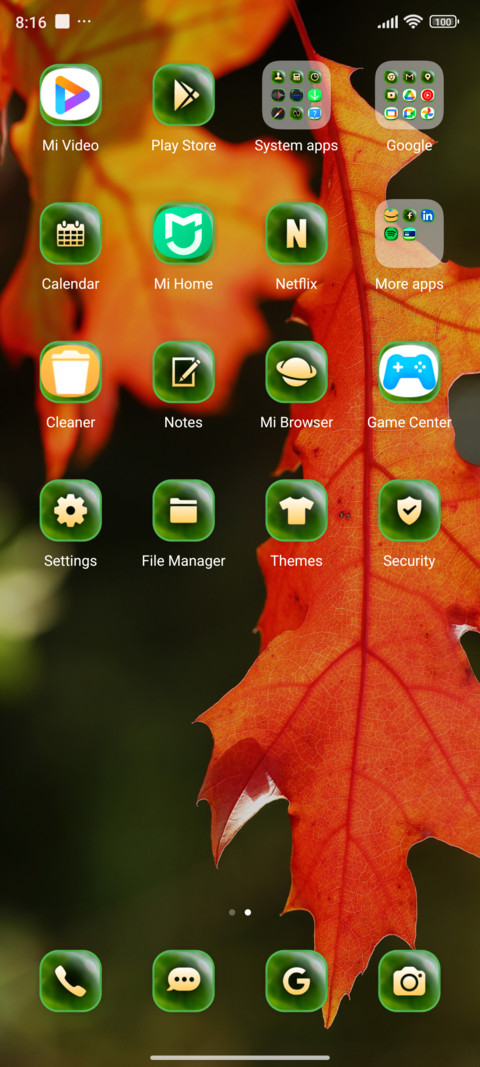 leaves oak screenshot