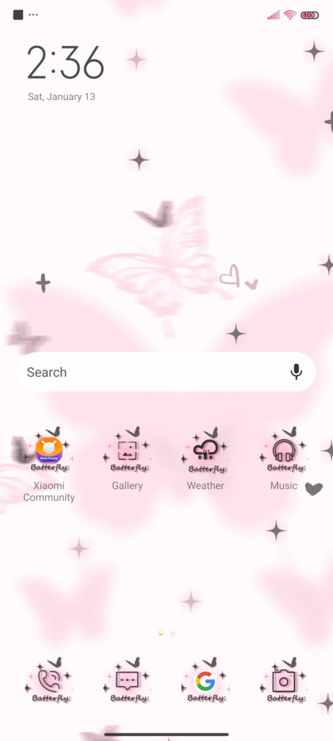 Pink butterfly screenshot