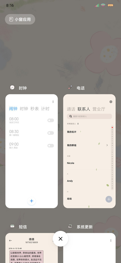 双屏文艺清新小花 screenshot