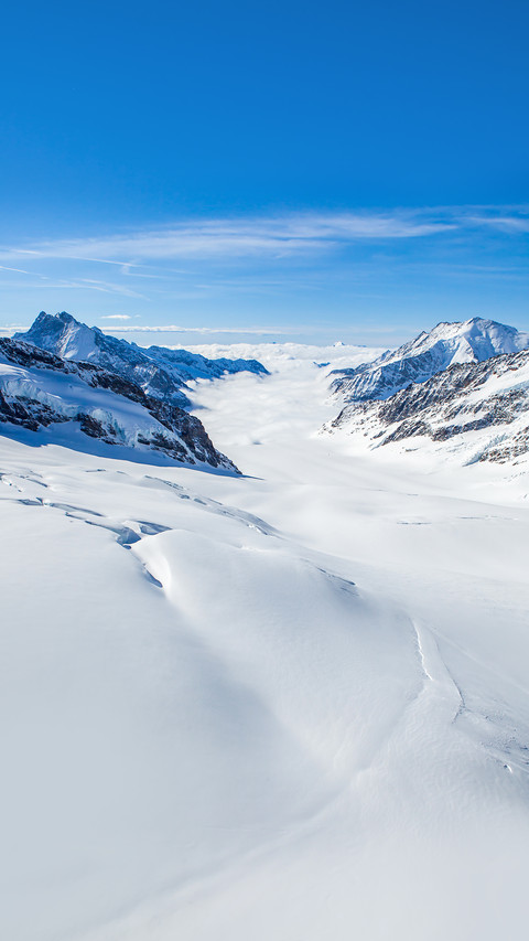 Panoramic view part of Swiss Alps alpine snow mountains screenshot