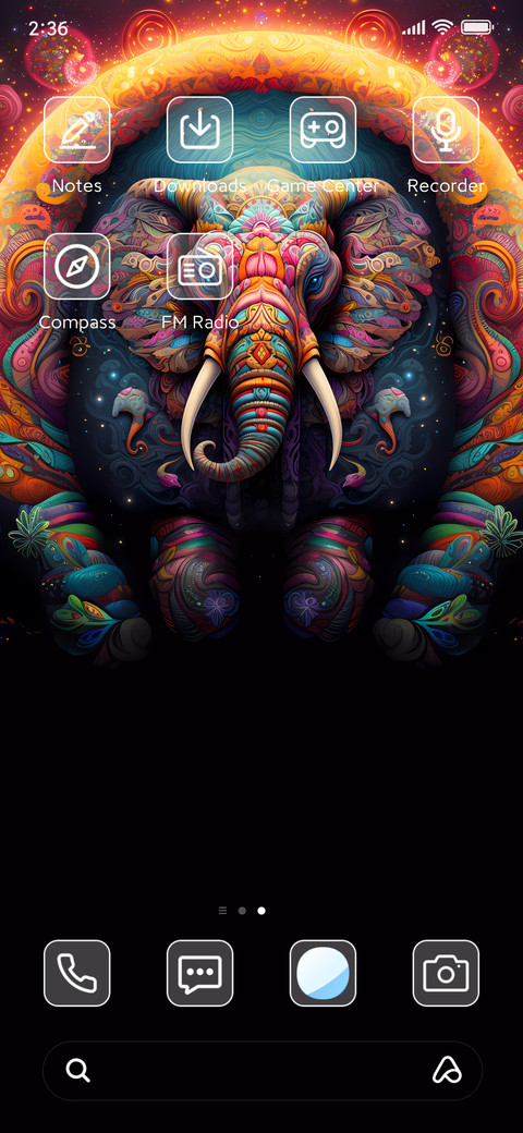 Colorful elephant screenshot