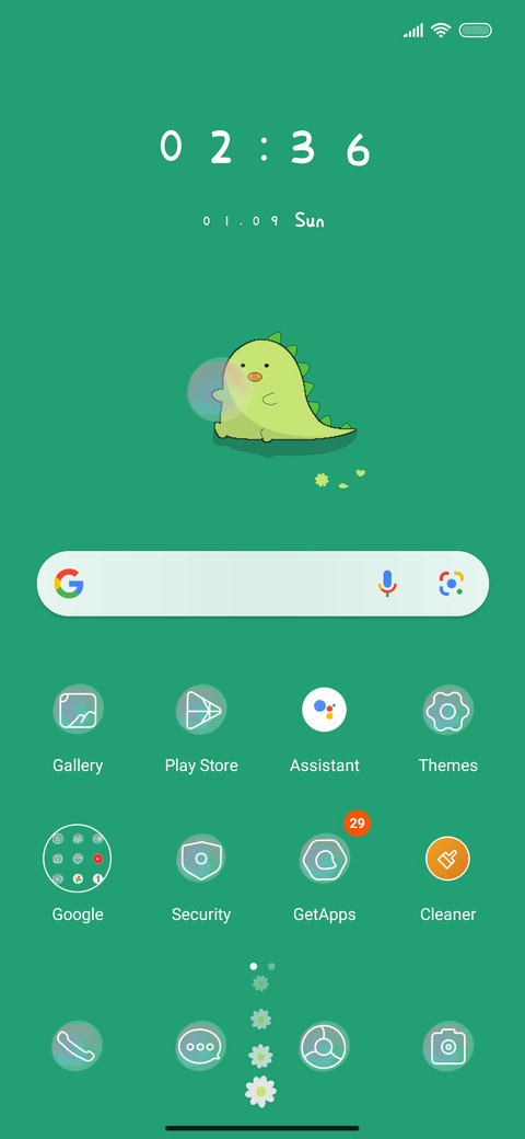Green dinosaur screenshot